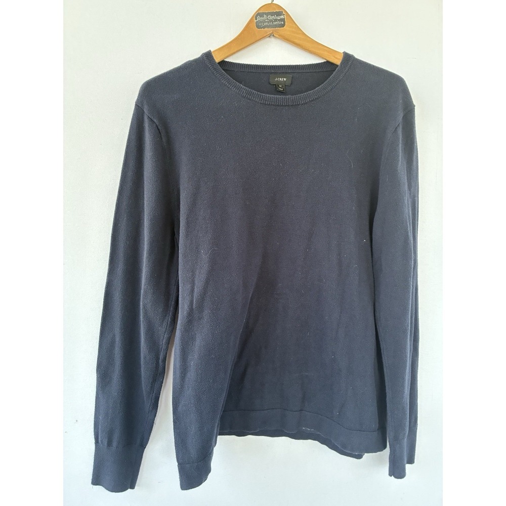 J Crew Navy Blue Pullover Sweater Mens Medium Comfort